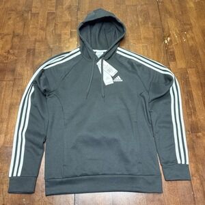 Adidas Mens Essentials Fleece 3-Stripes Hoodie with Front Pocket‎ Size Small $55